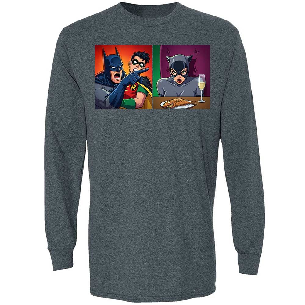 Bat Yelling at Catwoman - Dark Heather - 5