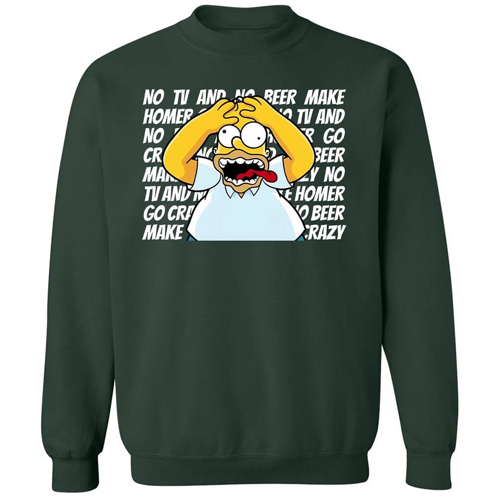 No TV and No Beer Make Homer Go Crazy - Forest Green - 5