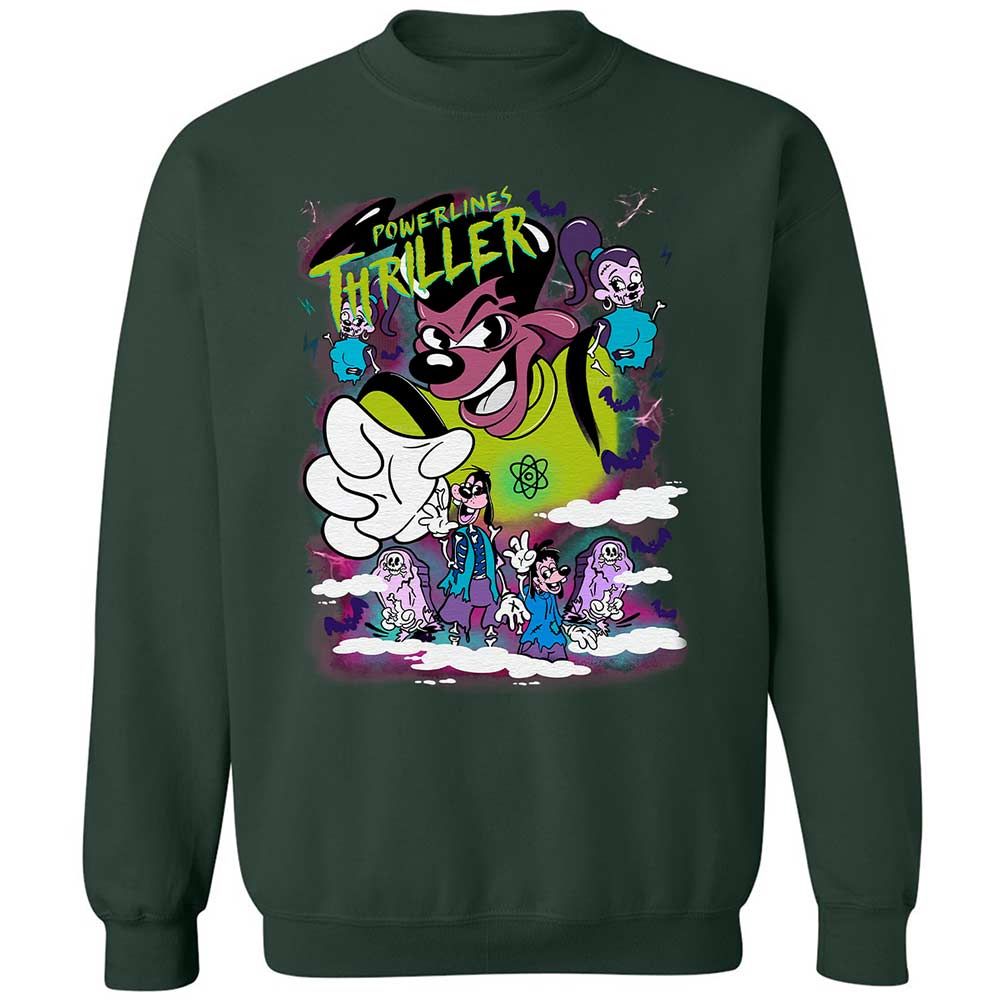 Vintage Pop Cartoon Horror Mashup - Forest Green - 5