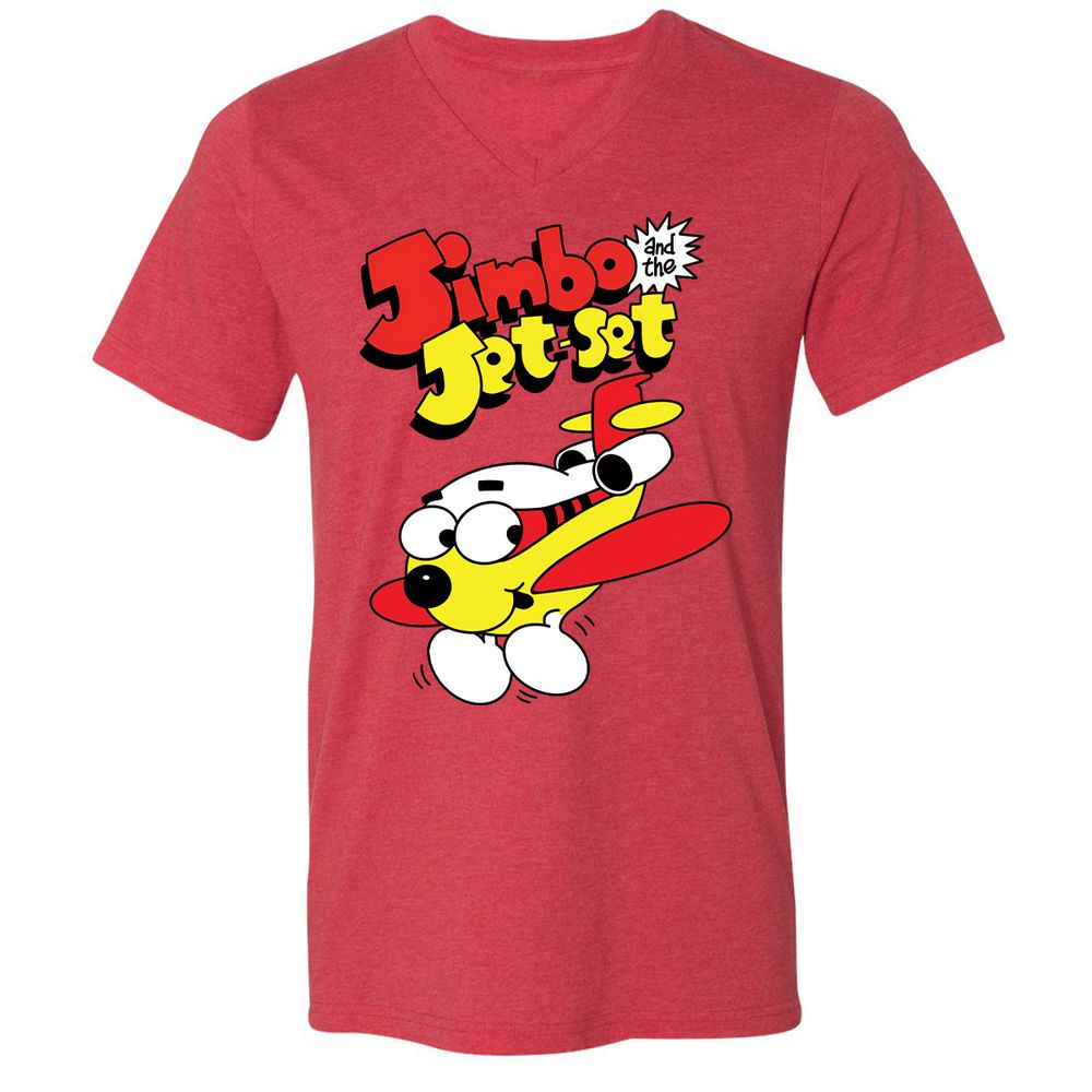 Unisex V-Neck T-Shirt - KSBPWSVU - Heather Red - 5