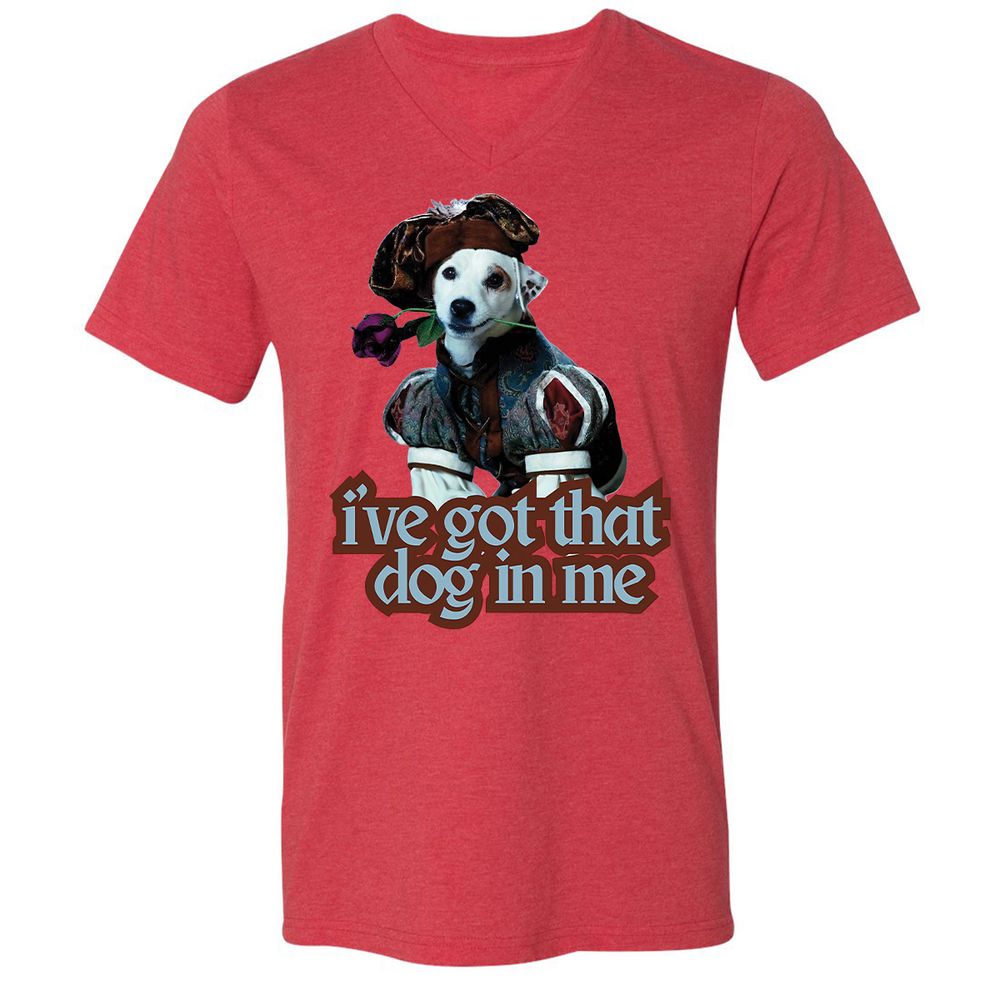 Unisex V-Neck T-Shirt - YV8R6QRA - Heather Red - 5