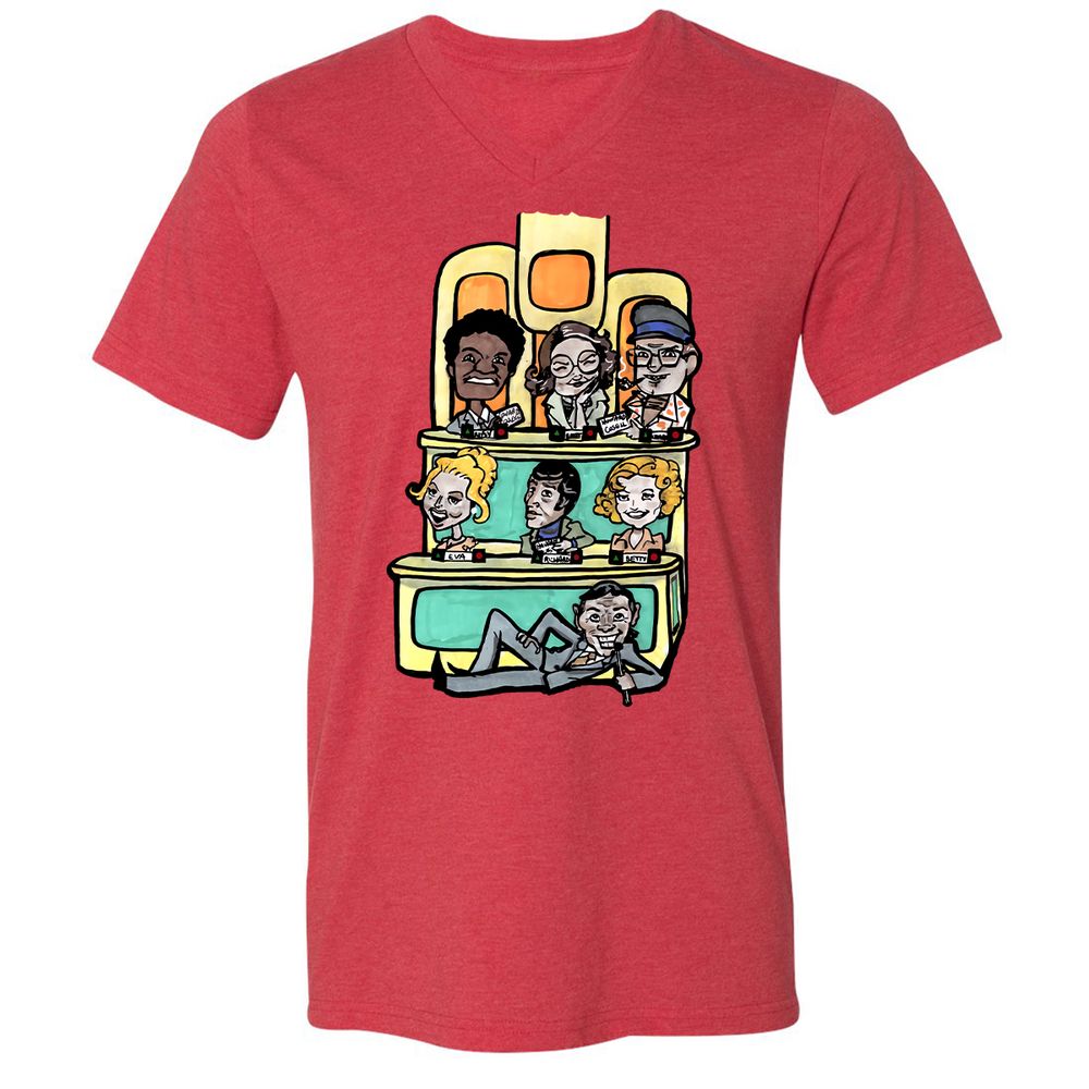 Unisex V-Neck T-Shirt - VU3S8K4U - Heather Red - 5
