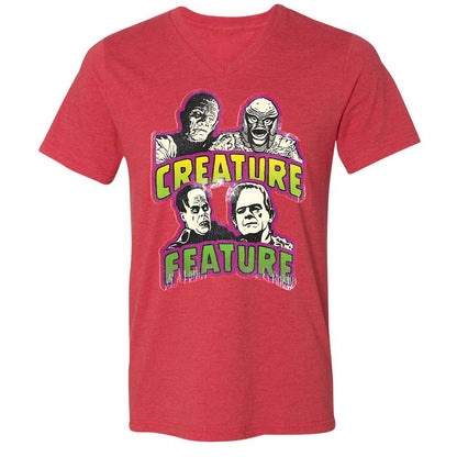 Unisex V-Neck T-Shirt - E3QD1JTW - Heather Red - 5