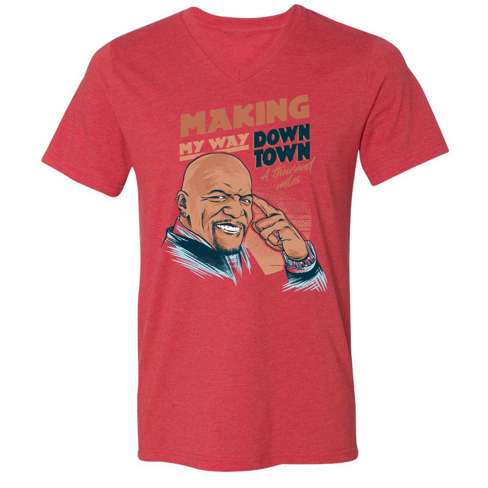 Unisex V-Neck T-Shirt - M39DWMJ2 - Heather Red - 5