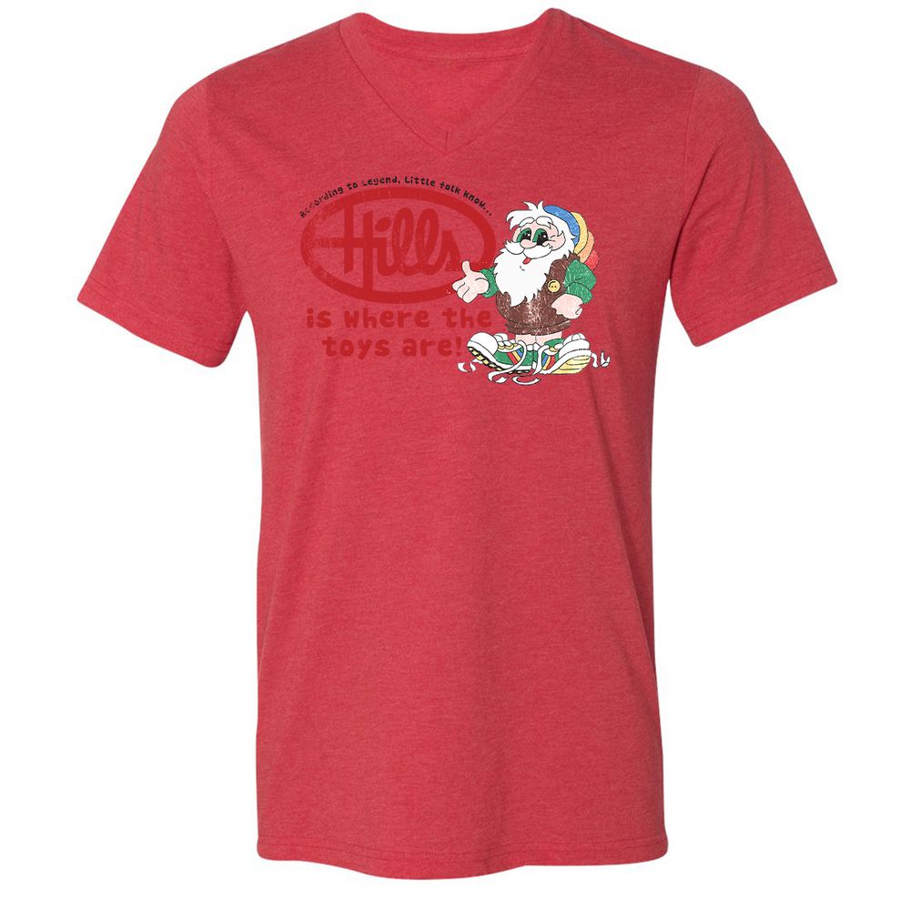 Unisex V-Neck T-Shirt - L3PFR7GZ - Heather Red - 5