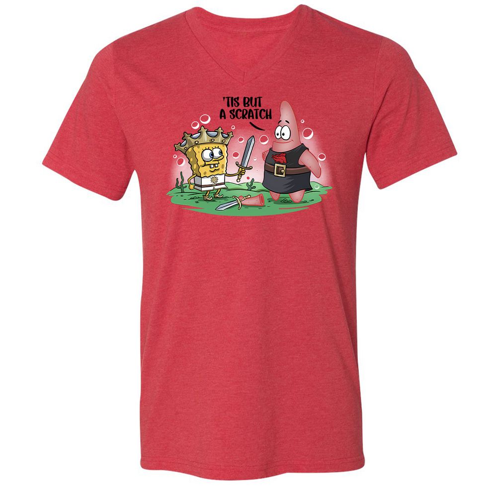 Unisex V-Neck T-Shirt - 3H61MKR8 - Heather Red - 5