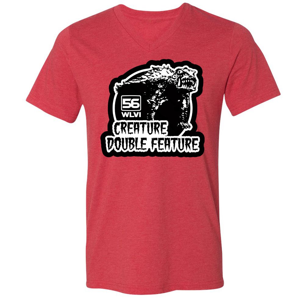 Unisex V-Neck T-Shirt - XCKNQ73Q - Heather Red - 5