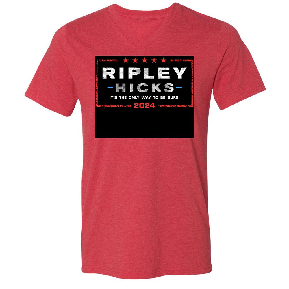 Unisex V-Neck T-Shirt - F7C5NE65 - Heather Red - 5