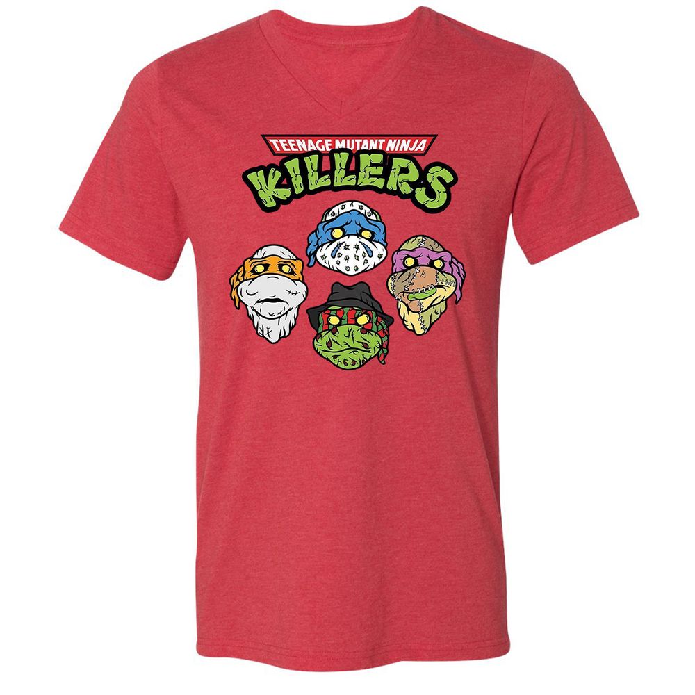 Unisex V-Neck T-Shirt - 844EYH3U - Heather Red - 5