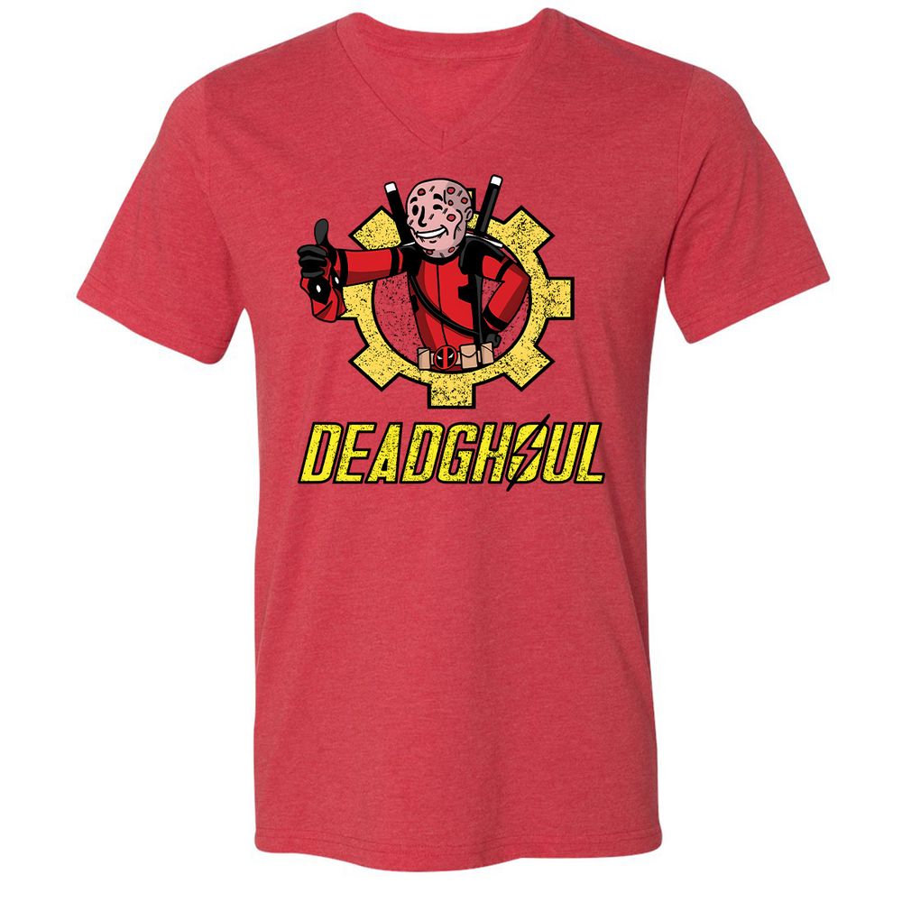 Unisex V-Neck T-Shirt - QWP3K85C - Heather Red - 5