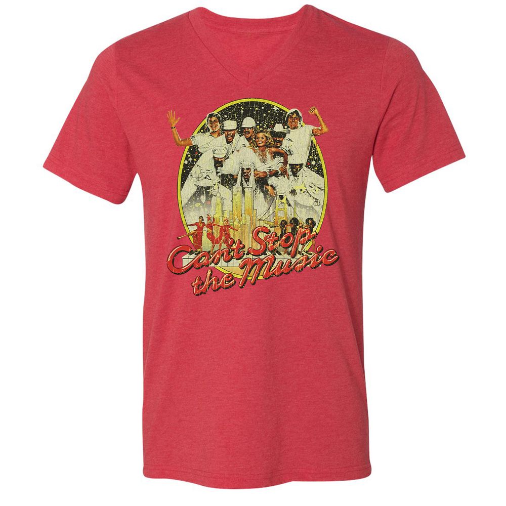 Unisex V-Neck T-Shirt - K2R1GJRP - Heather Red - 5