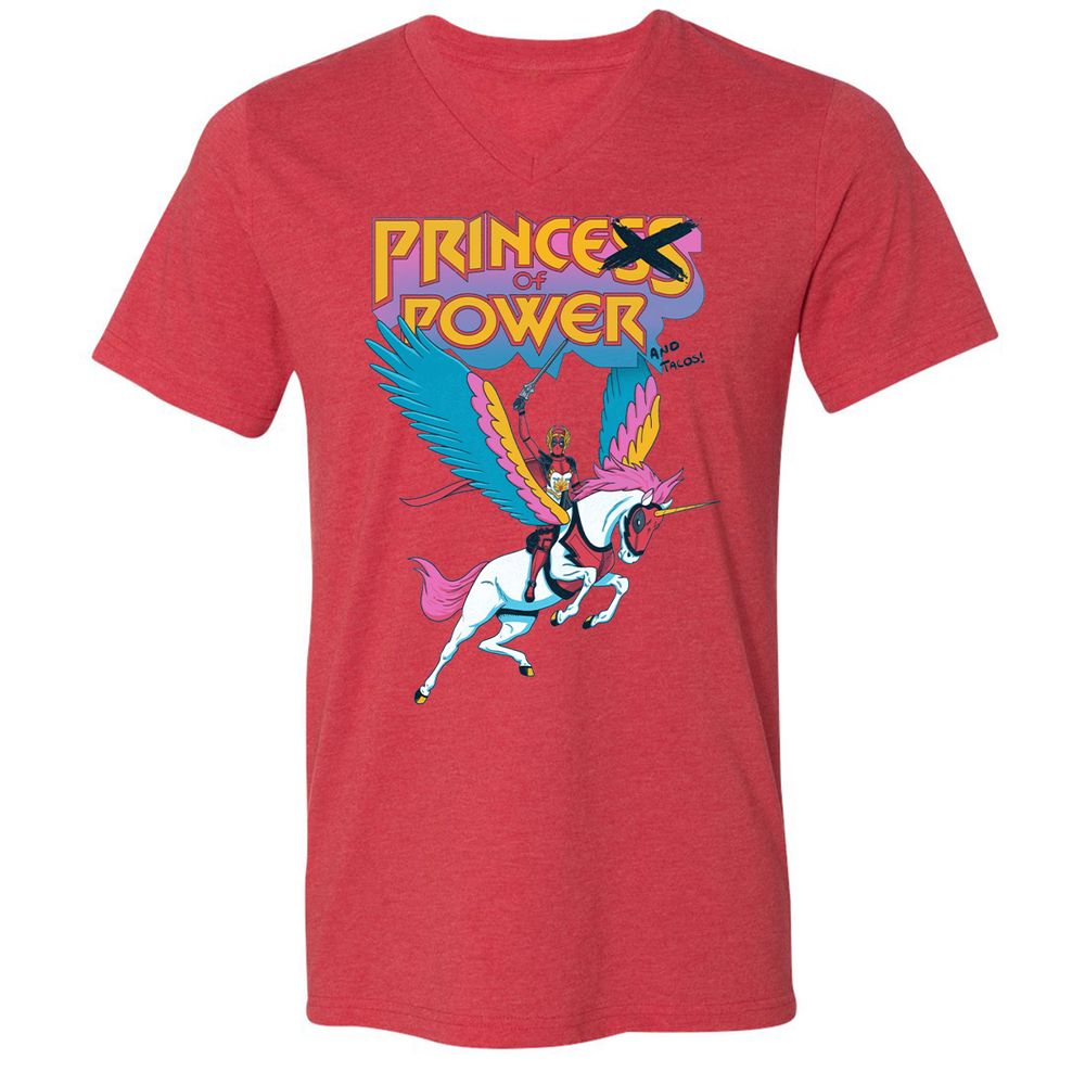 Unisex V-Neck T-Shirt - MZR7CYT8 - Heather Red - 5