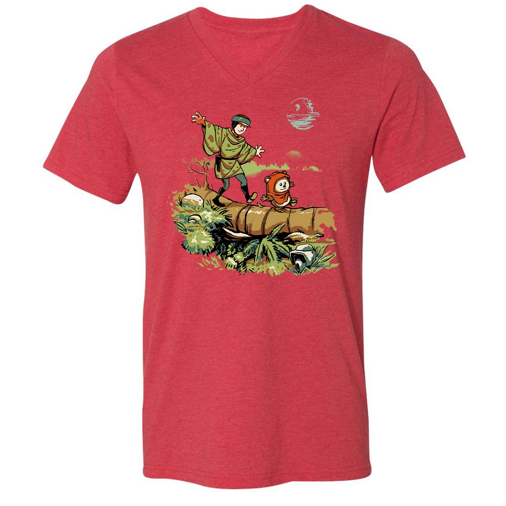 Unisex V-Neck T-Shirt - DEGALS3Z - Heather Red - 5