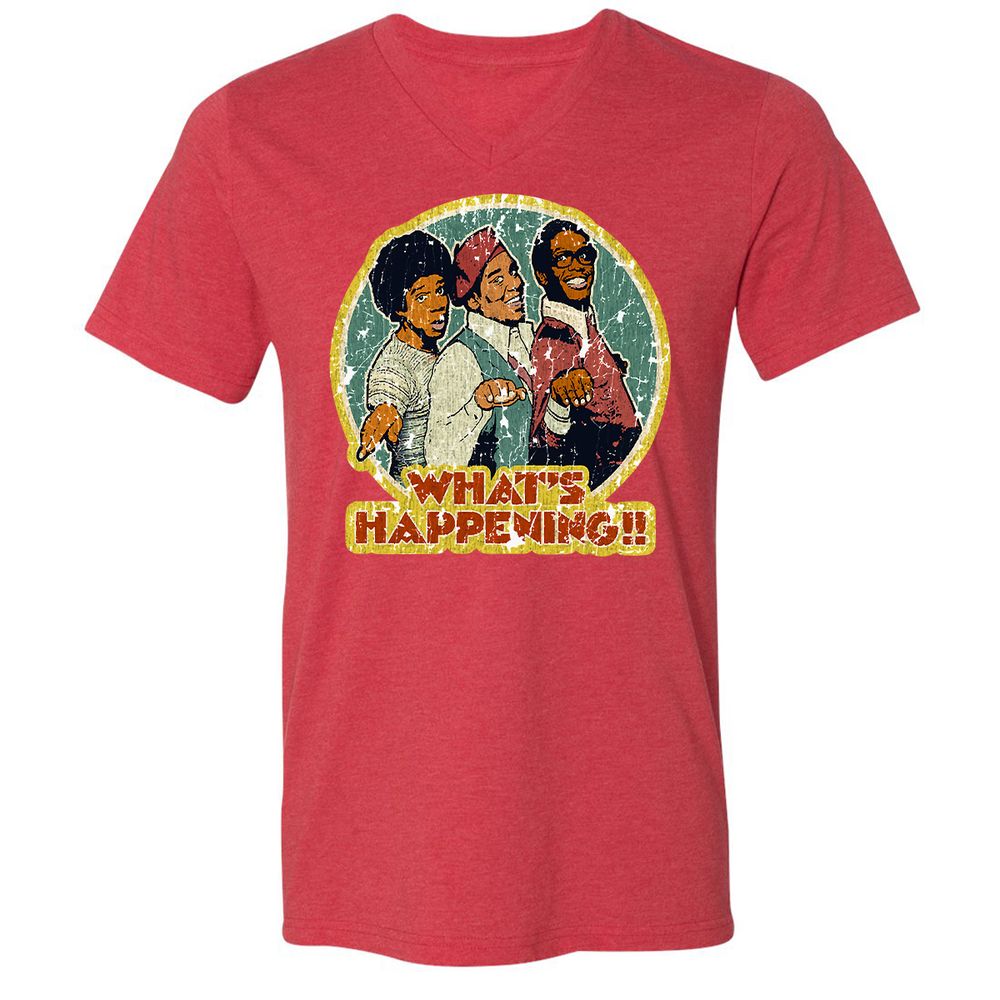 Unisex V-Neck T-Shirt - W7U9CAV2 - Heather Red - 5