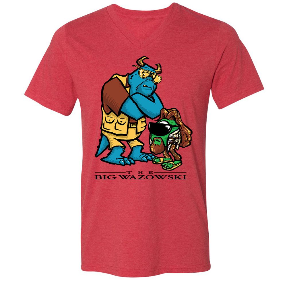 Unisex V-Neck T-Shirt - MWK2U7AQ - Heather Red - 5