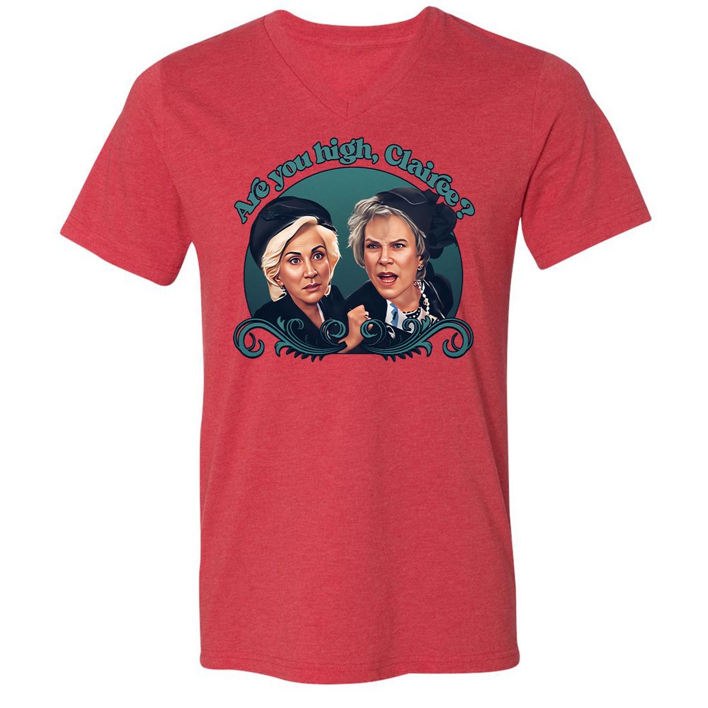 Unisex V-Neck T-Shirt - Q7DRMYXD - Heather Red - 5