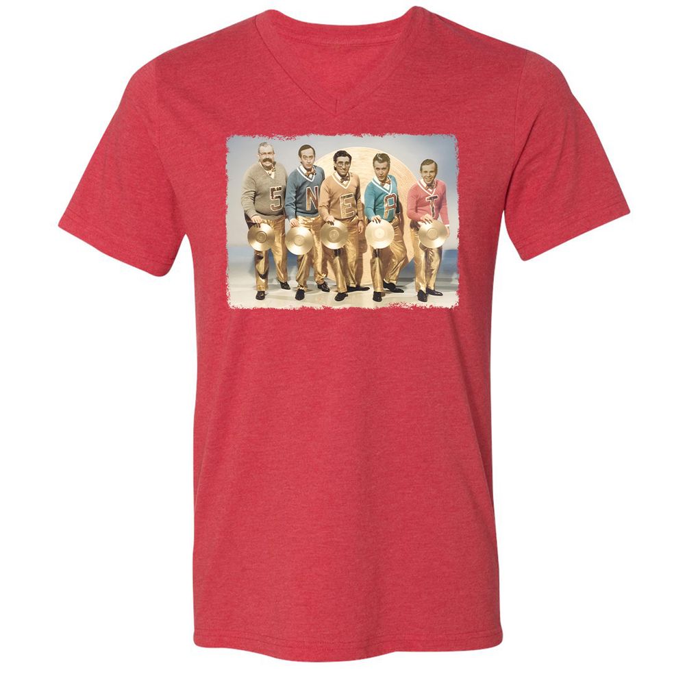 Unisex V-Neck T-Shirt - CCT5EZXX - Heather Red - 5