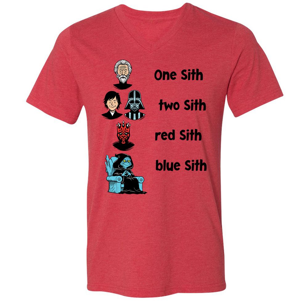 Unisex V-Neck T-Shirt - SV2YJG8X - Heather Red - 5