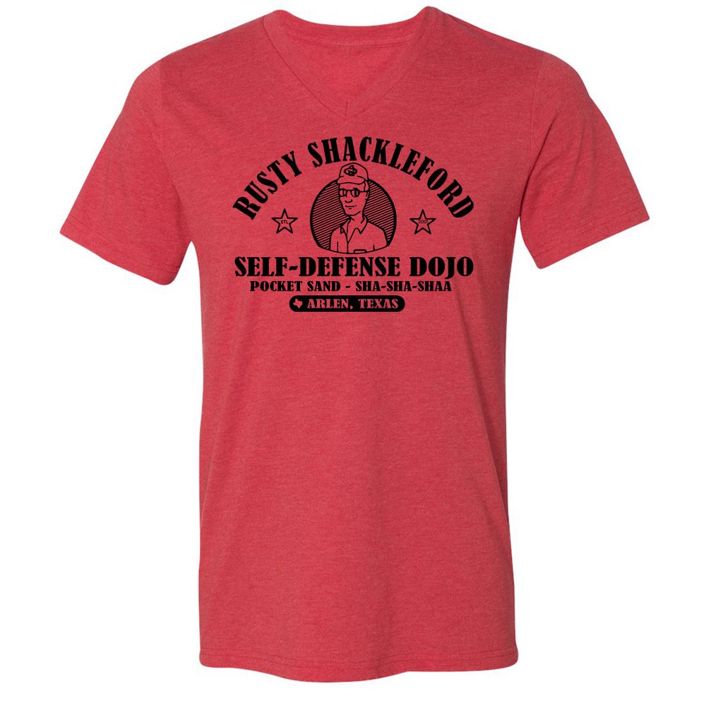 Unisex V-Neck T-Shirt - X6S7QM6B - Heather Red - 5