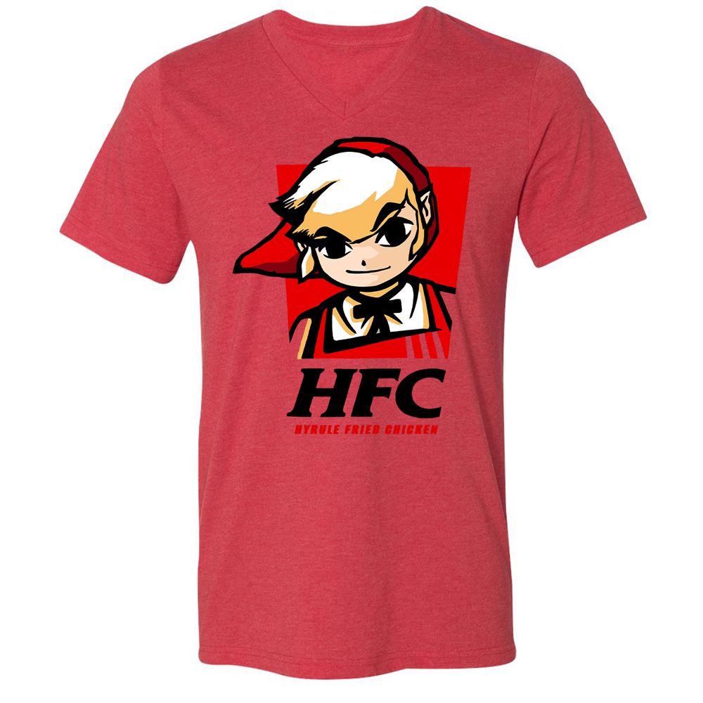 Unisex V-Neck T-Shirt - DGA8LWZX - Heather Red - 5