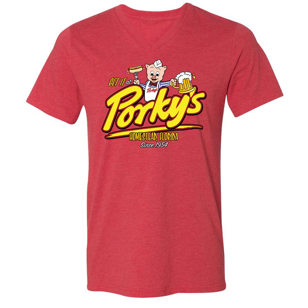 Unisex V-Neck T-Shirt - XSGT6M4Z - Heather Red - 5