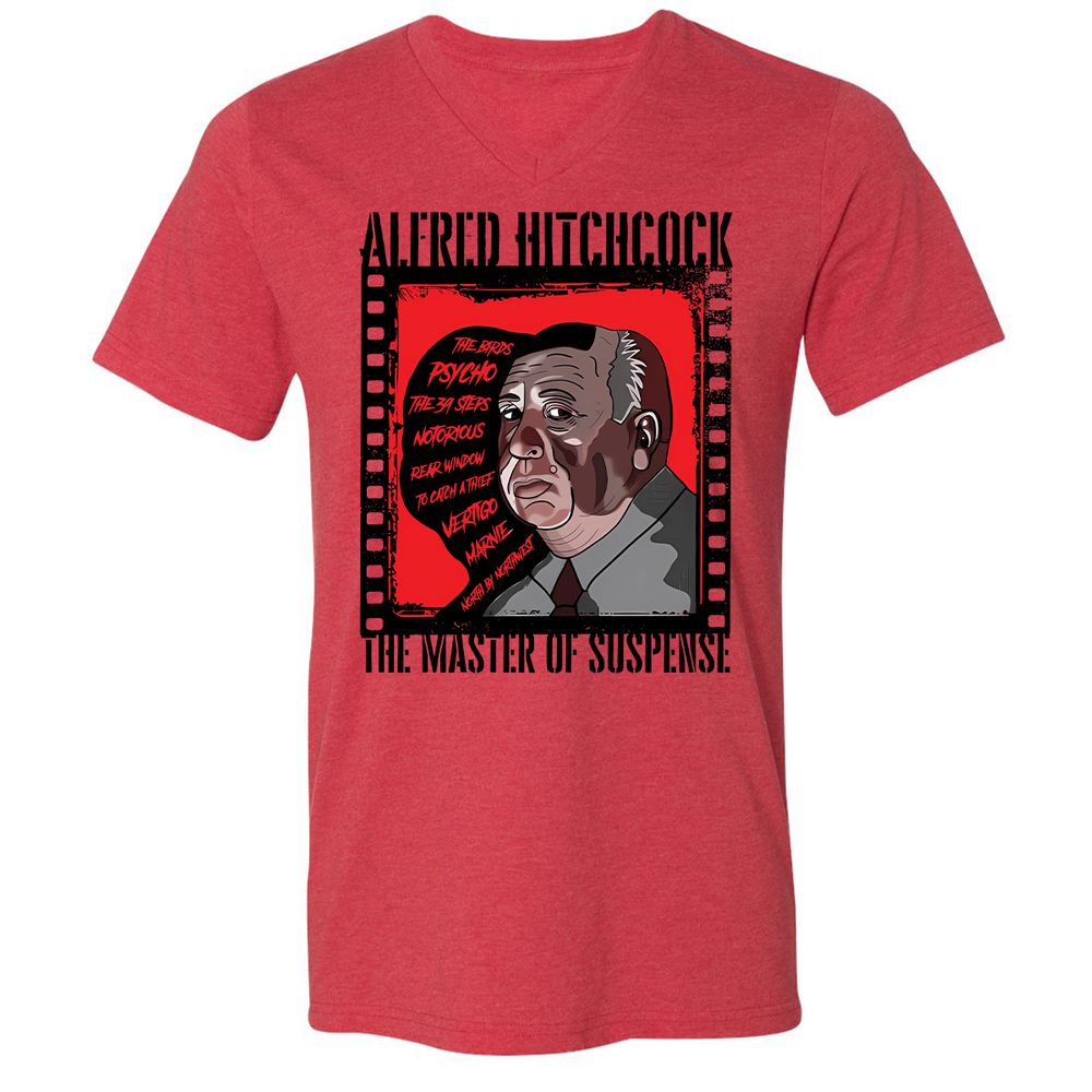 Unisex V-Neck T-Shirt - NMGQJT3H - Heather Red - 5