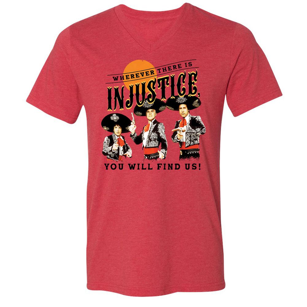 Unisex V-Neck T-Shirt - M5WU67V7 - Heather Red - 5