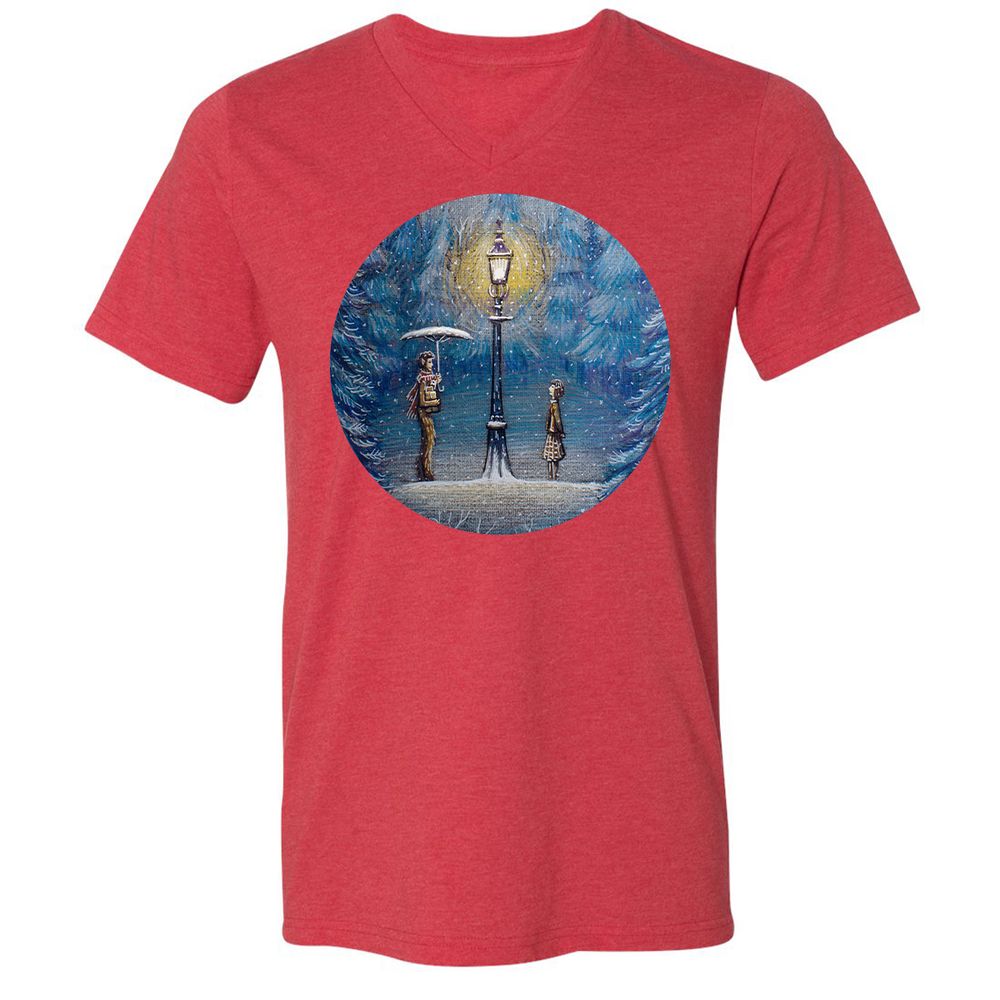Unisex V-Neck T-Shirt - SWF6ENT3 - Heather Red - 5