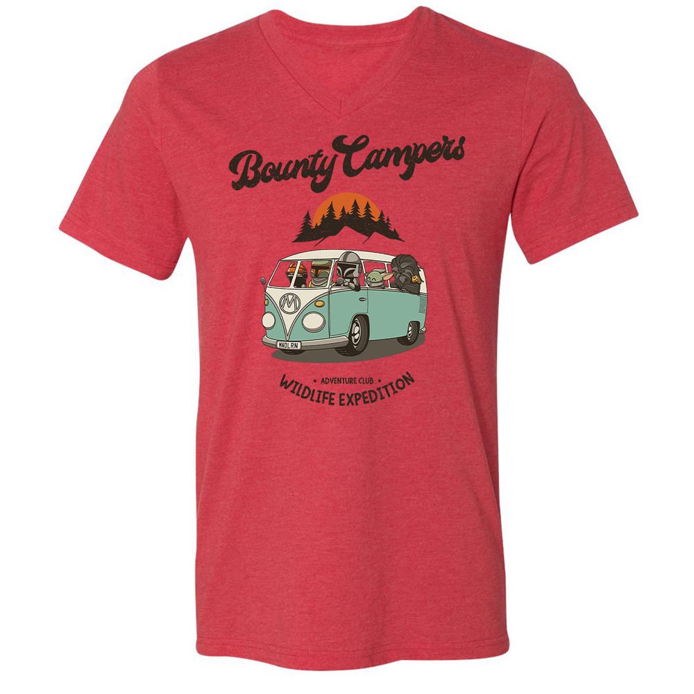 Unisex V-Neck T-Shirt - 98X8RZA1 - Heather Red - 5