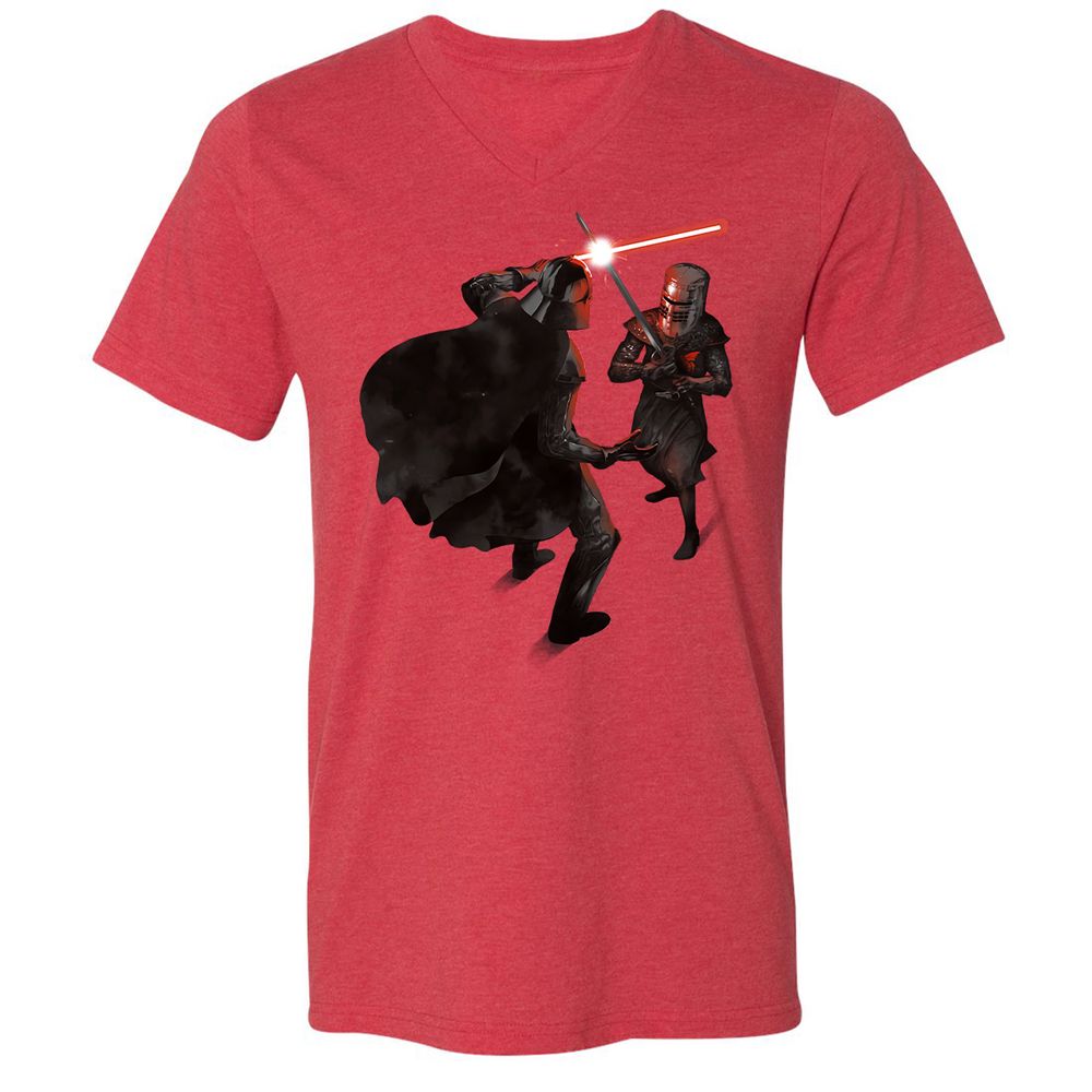 Unisex V-Neck T-Shirt - 16F16CUK - Heather Red - 5