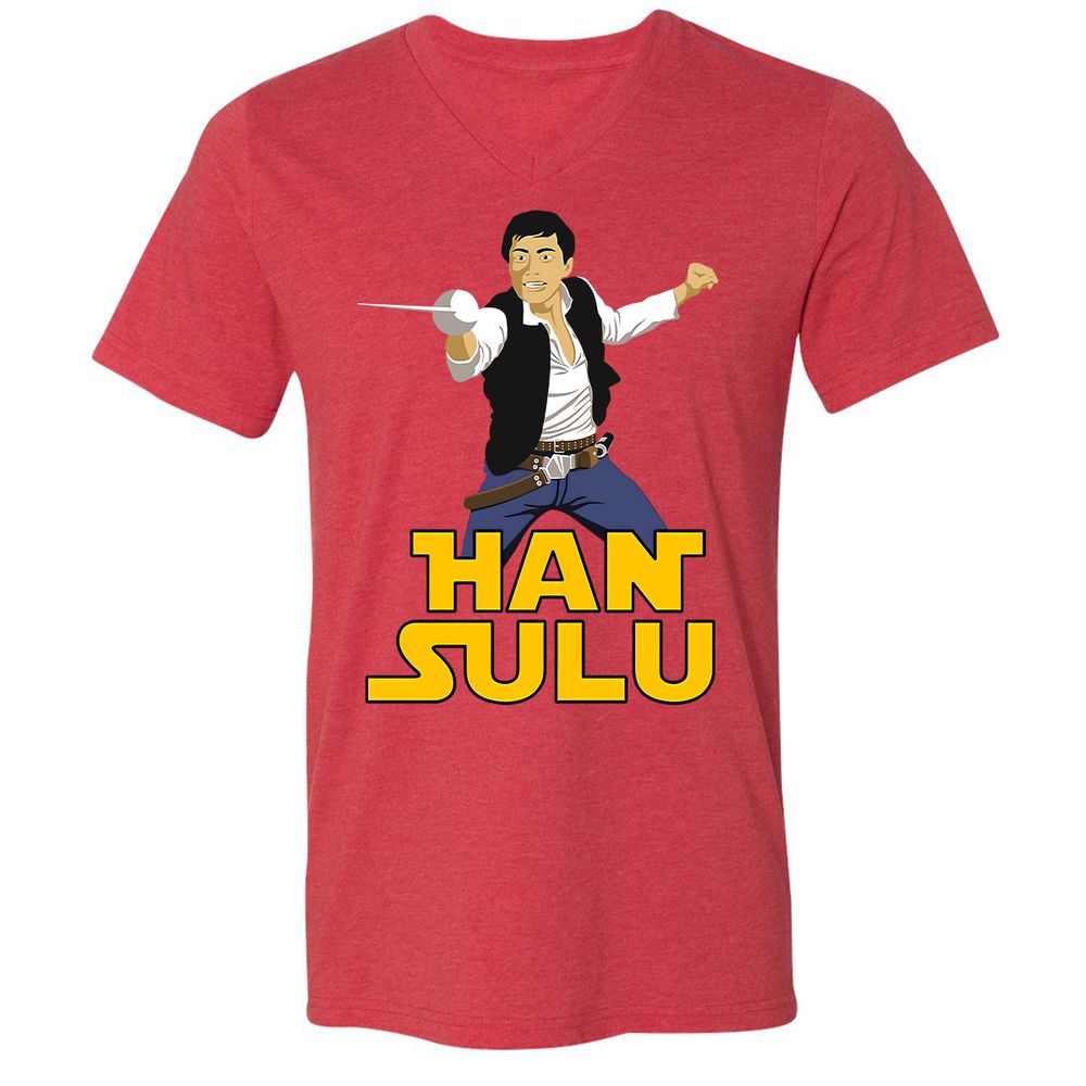 Unisex V-Neck T-Shirt - RSD75WNW - Heather Red - 5