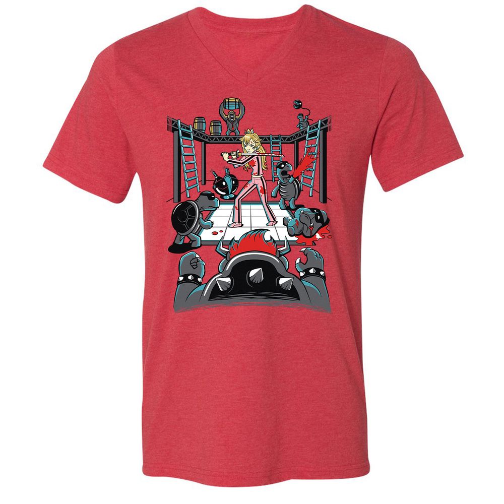 Unisex V-Neck T-Shirt - WM8U2SKJ - Heather Red - 5