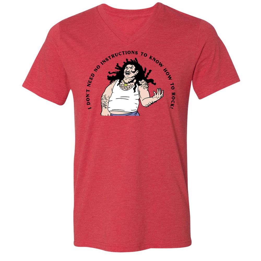 Unisex V-Neck T-Shirt - Y5BYVVDJ - Heather Red - 5