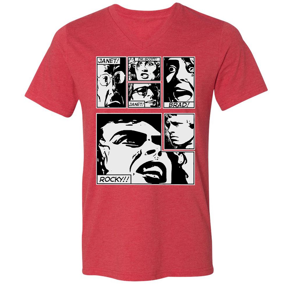 Unisex V-Neck T-Shirt - SRY4GM6B - Heather Red - 5