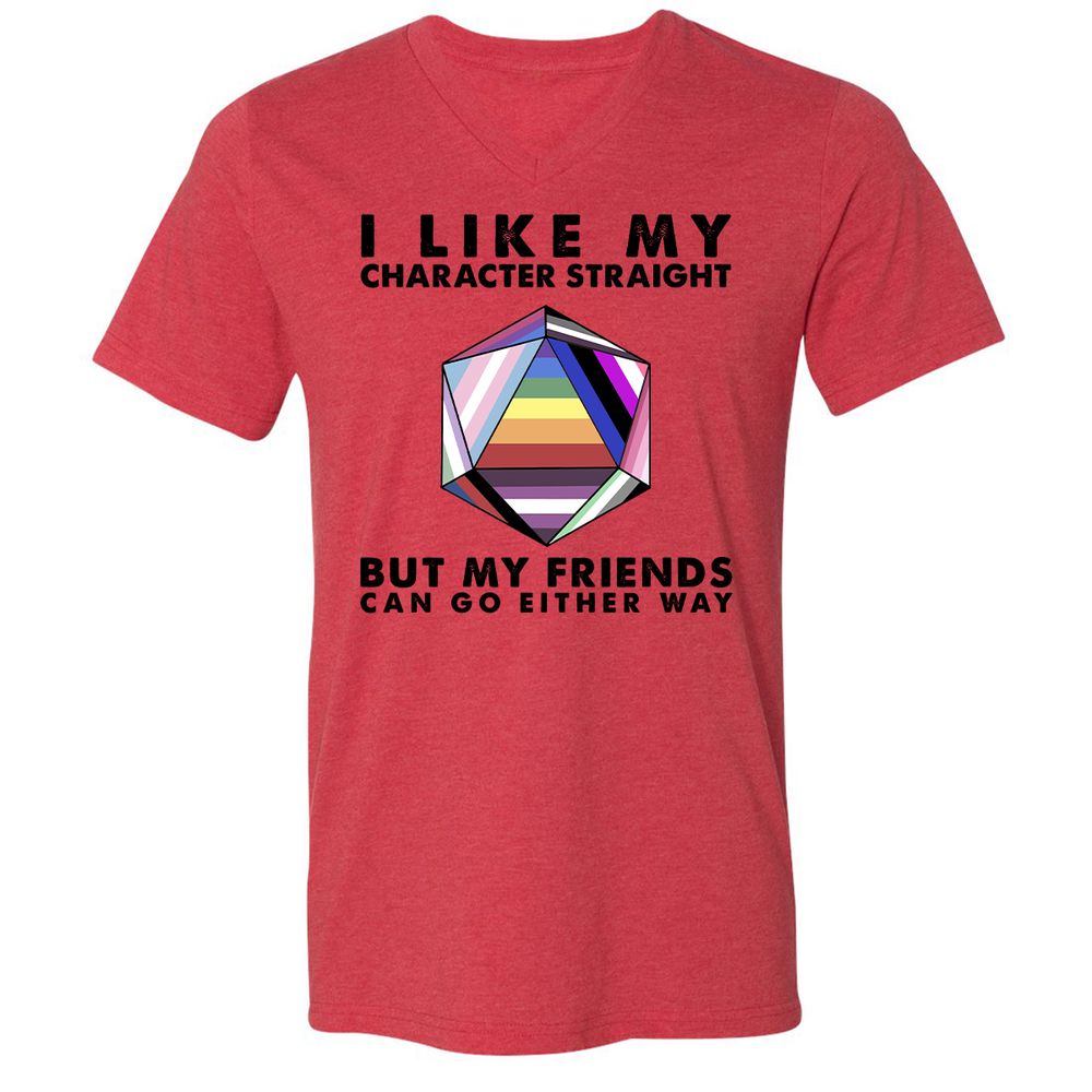 Unisex V-Neck T-Shirt - 4HDC5334 - Heather Red - 5