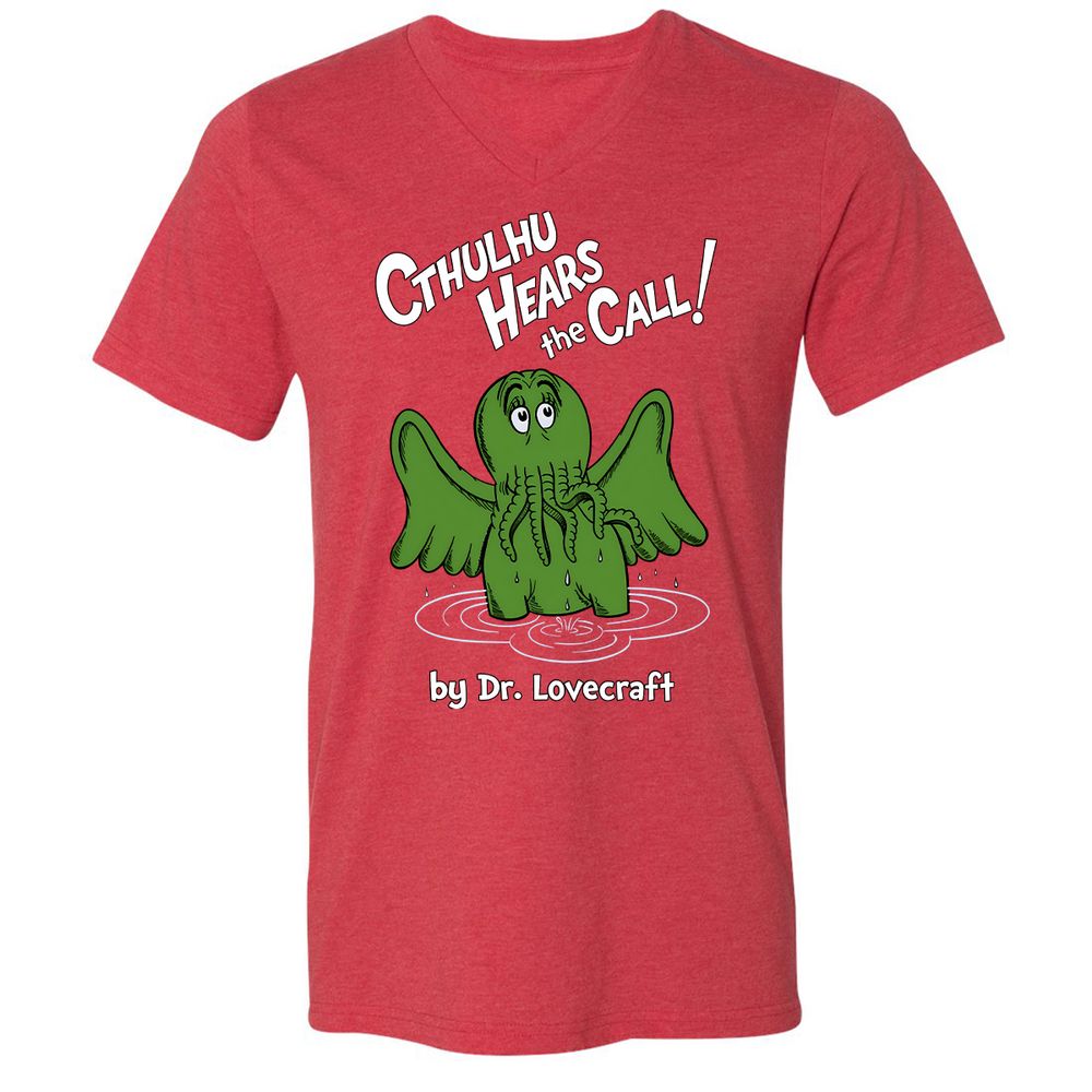 Unisex V-Neck T-Shirt - DLG28ZD2 - Heather Red - 5