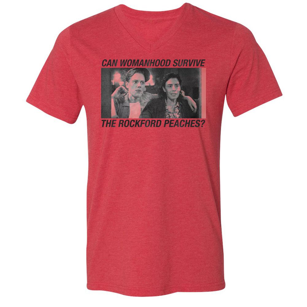 Unisex V-Neck T-Shirt - QVXSHU57 - Heather Red - 5