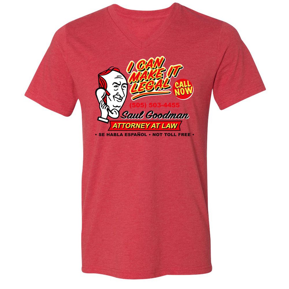 Unisex V-Neck T-Shirt - L4TVXSWK - Heather Red - 5