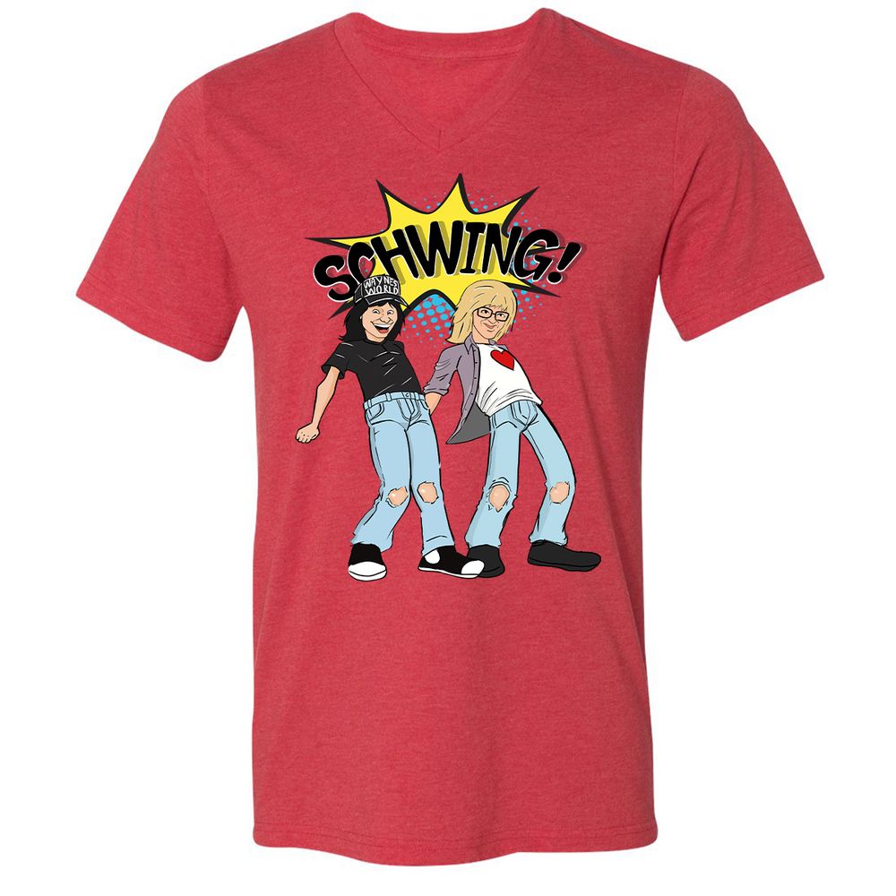 Unisex V-Neck T-Shirt - CPM4HSCN - Heather Red - 5