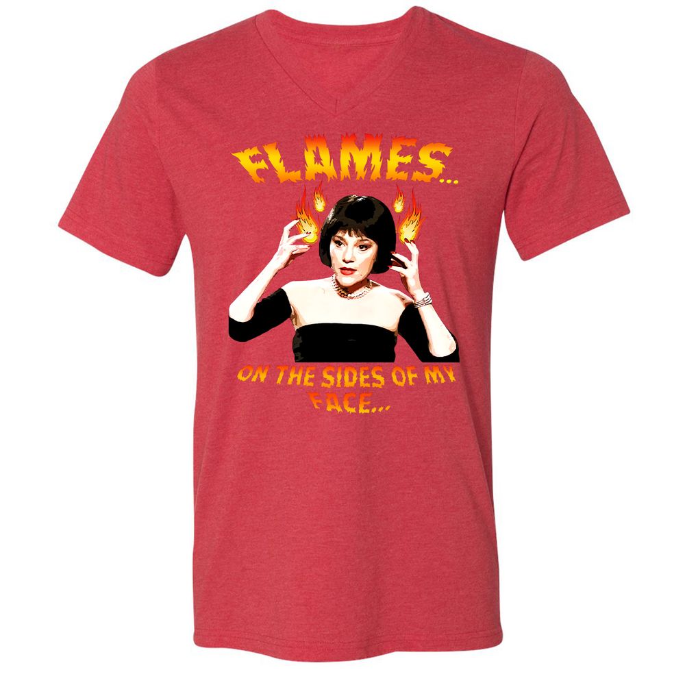 Unisex V-Neck T-Shirt - ZEMMHUQF - Heather Red - 5