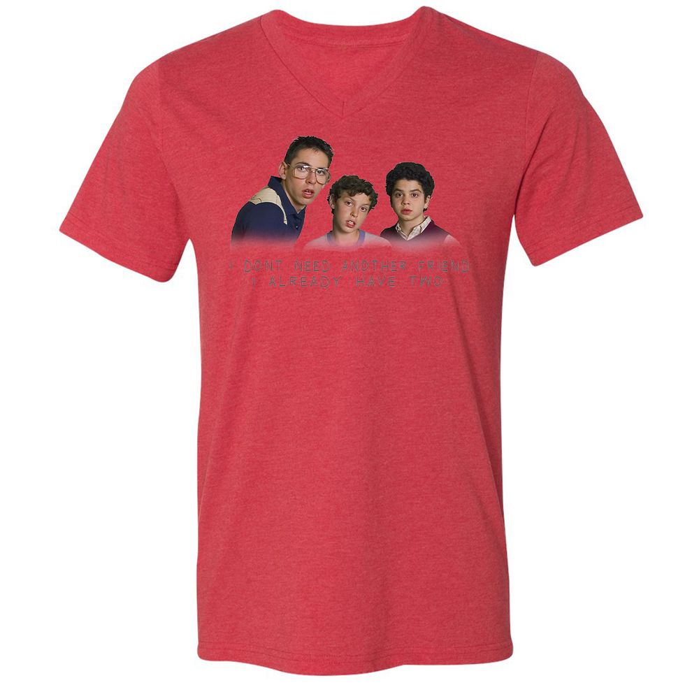 Unisex V-Neck T-Shirt - PSJHRQ13 - Heather Red - 5