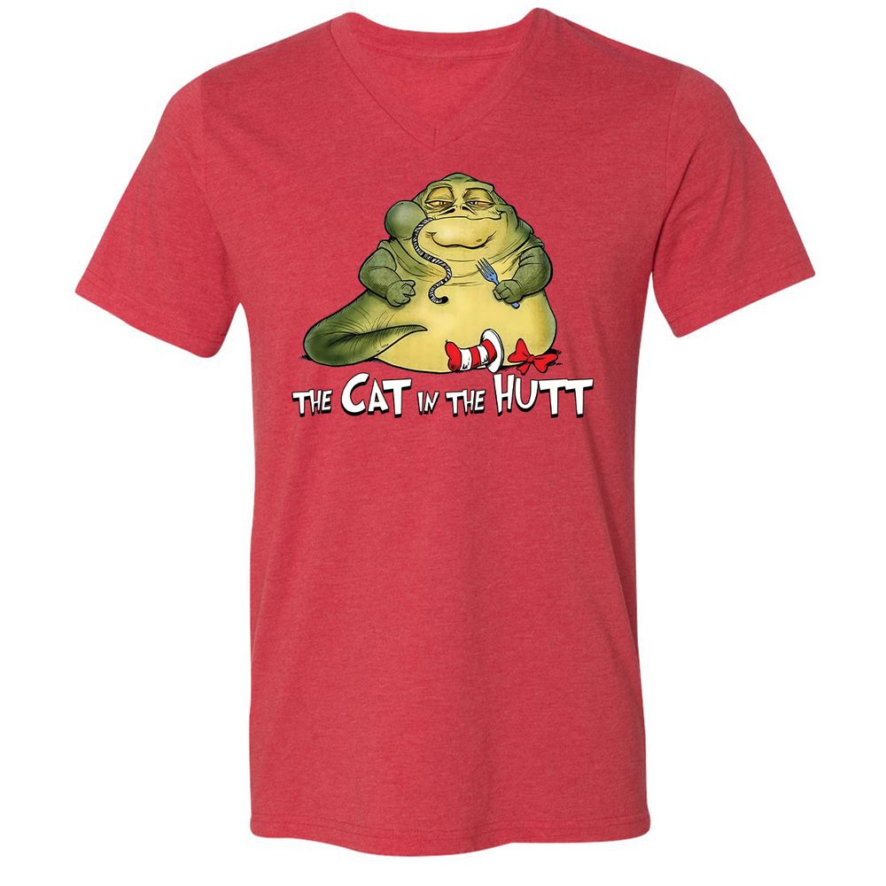 Unisex V-Neck T-Shirt - T5PXPWLN - Heather Red - 5