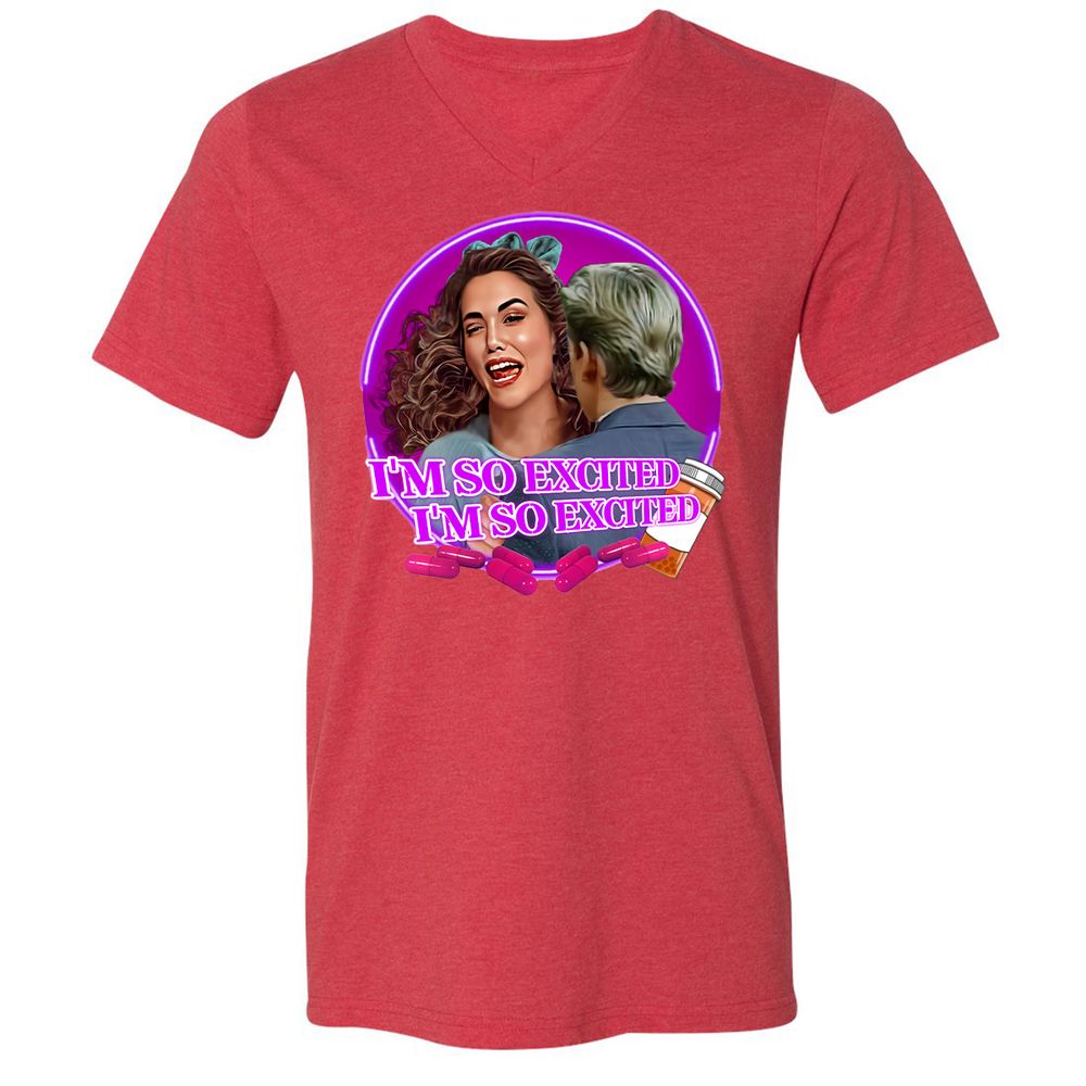 Unisex V-Neck T-Shirt - KUCZW25H - Heather Red - 5