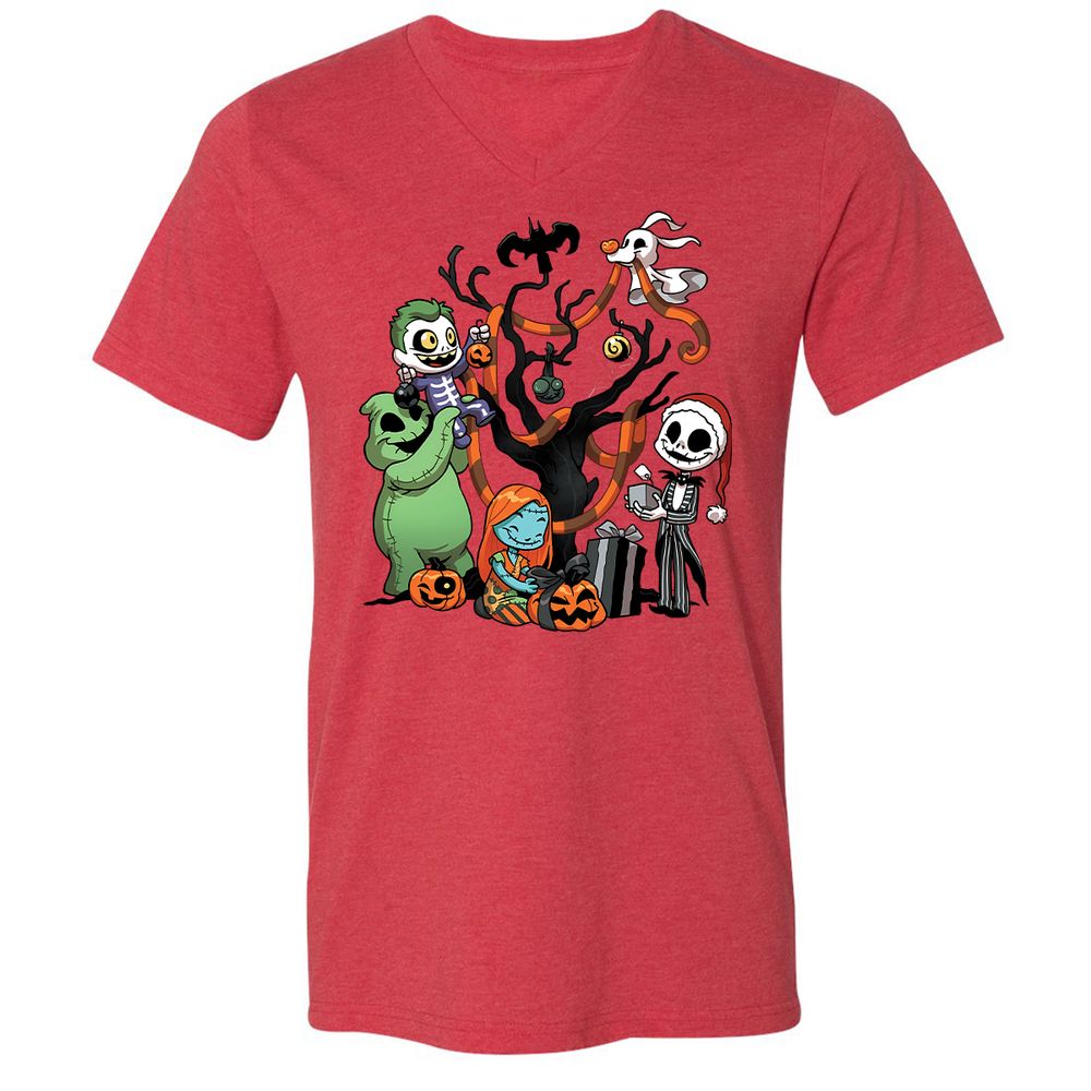 Unisex V-Neck T-Shirt - N5VNT14P - Heather Red - 5