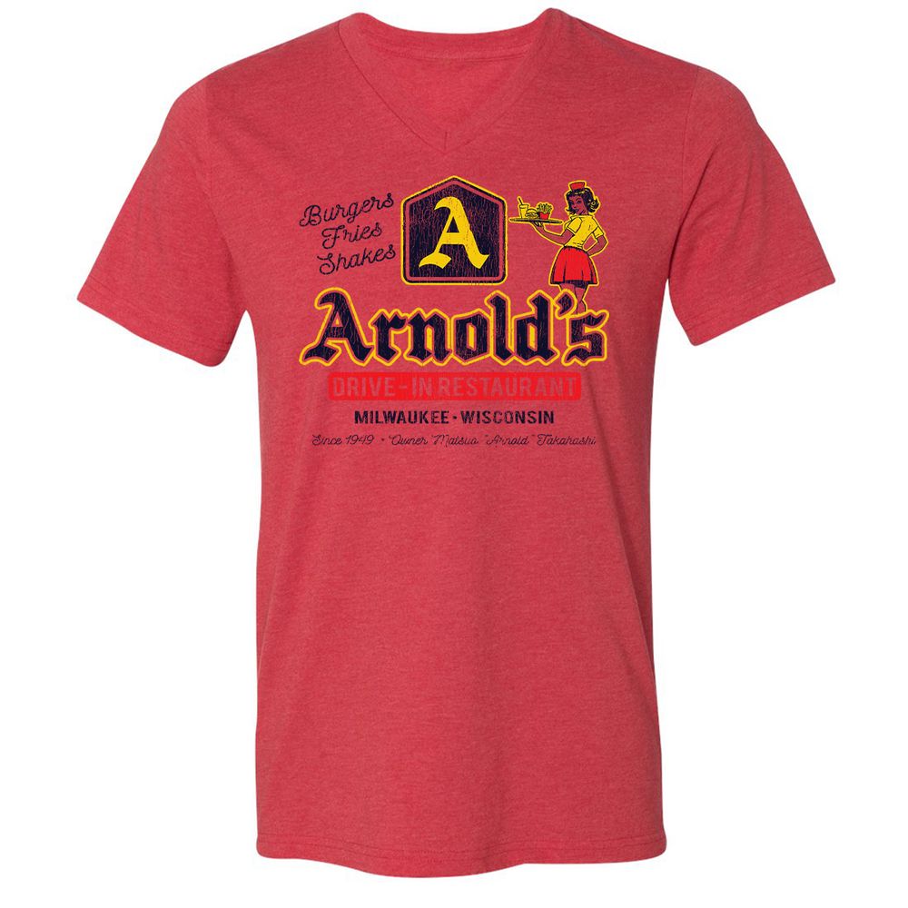 Unisex V-Neck T-Shirt - 3LLJ8Q63 - Heather Red - 5