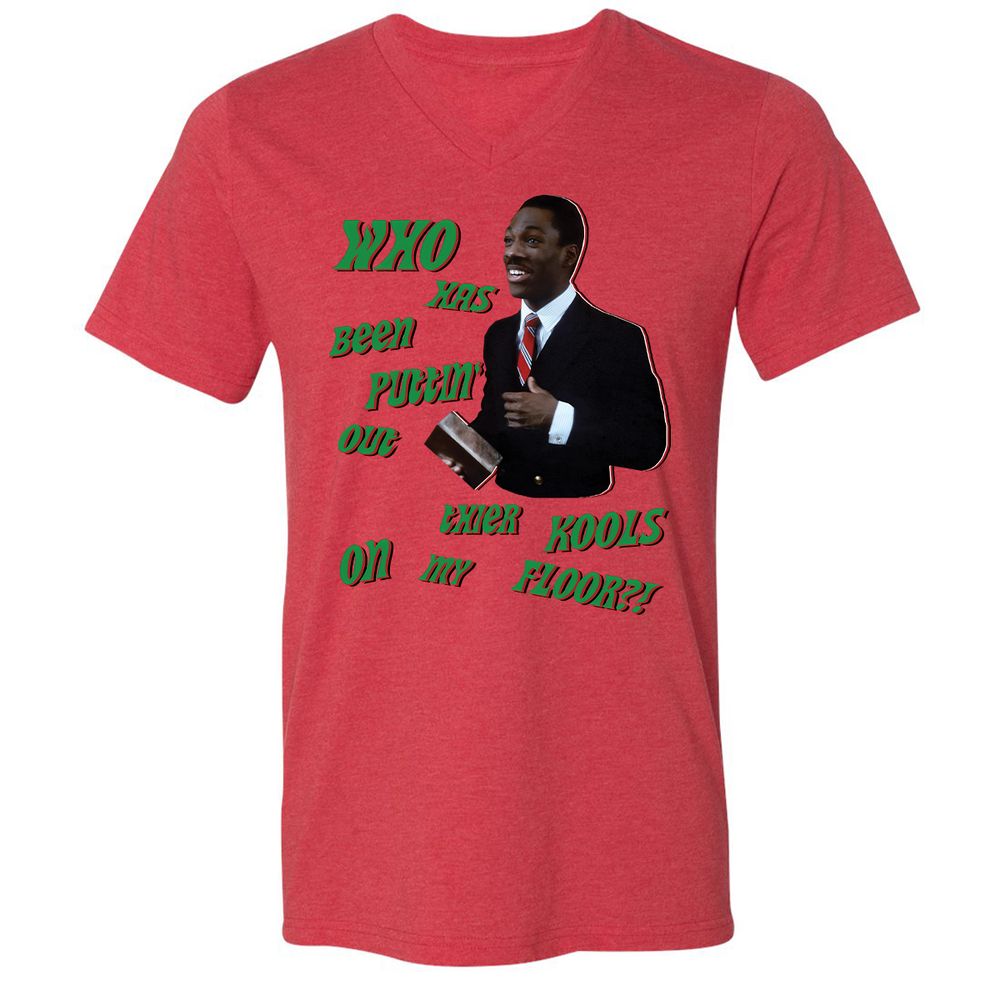 Unisex V-Neck T-Shirt - Q5ZMAA7L - Heather Red - 5