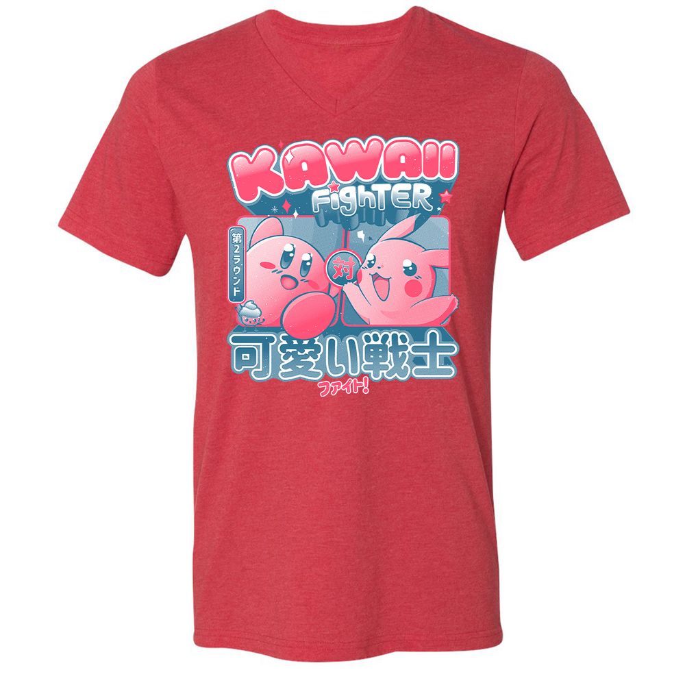 Unisex V-Neck T-Shirt - RQC5S1DS - Heather Red - 5