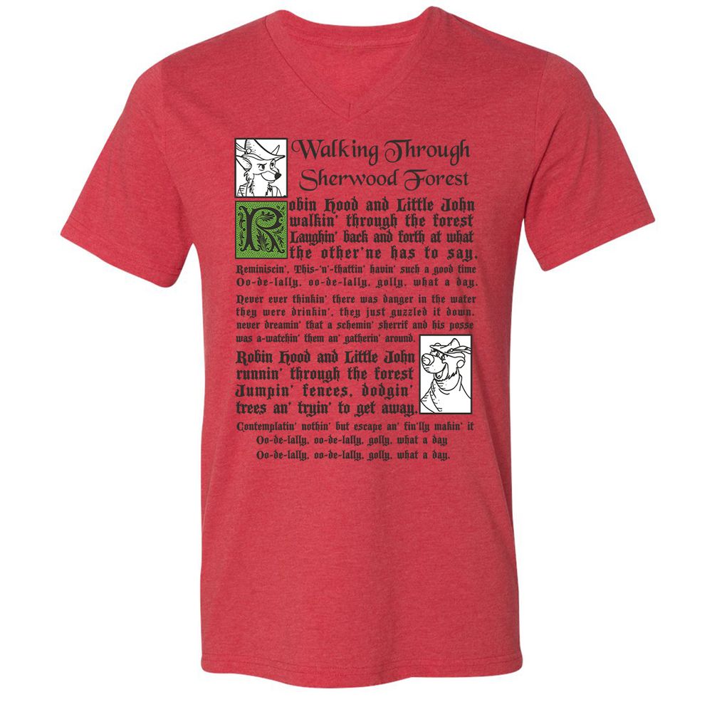 Unisex V-Neck T-Shirt - A6LYJTGA - Heather Red - 5