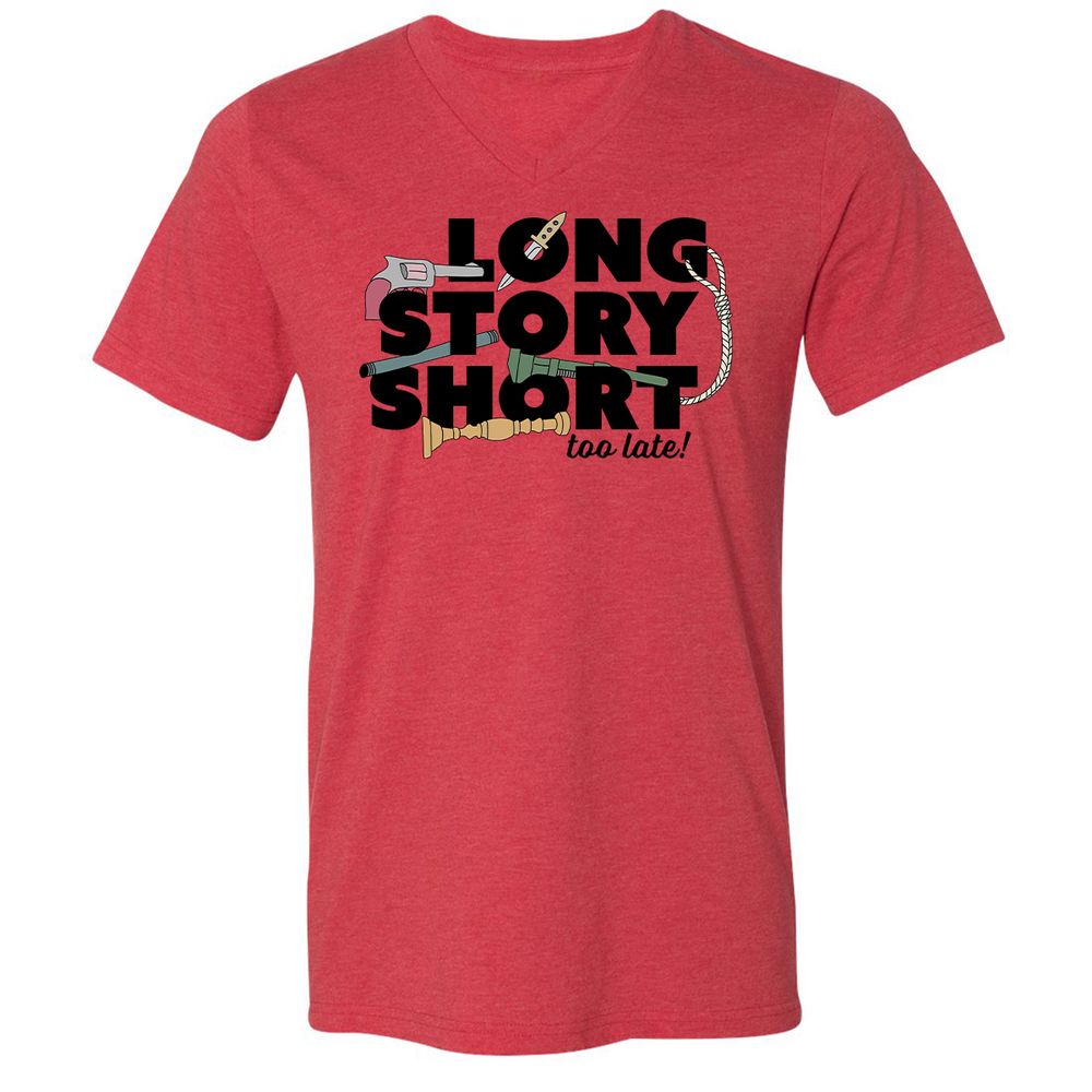 Unisex V-Neck T-Shirt - 11D8ZMA8 - Heather Red - 5