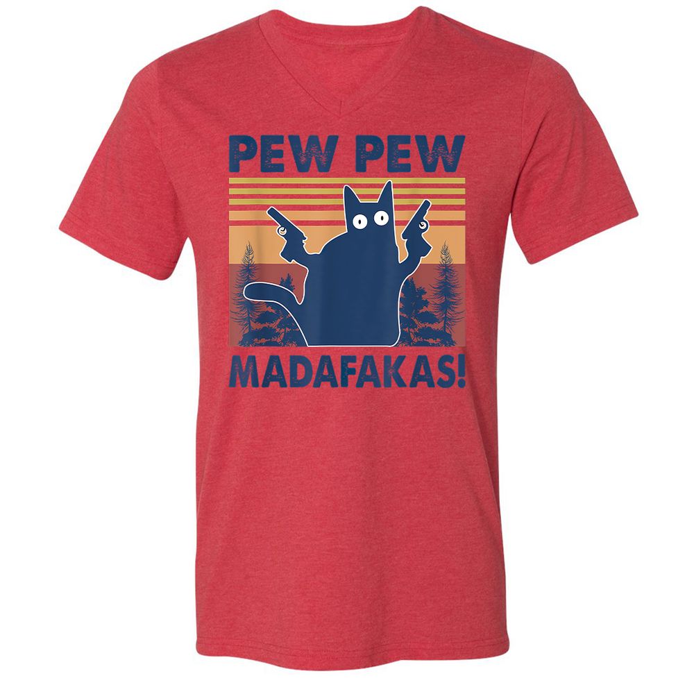 Unisex V-Neck T-Shirt - 2S9TH4G2 - Heather Red - 5